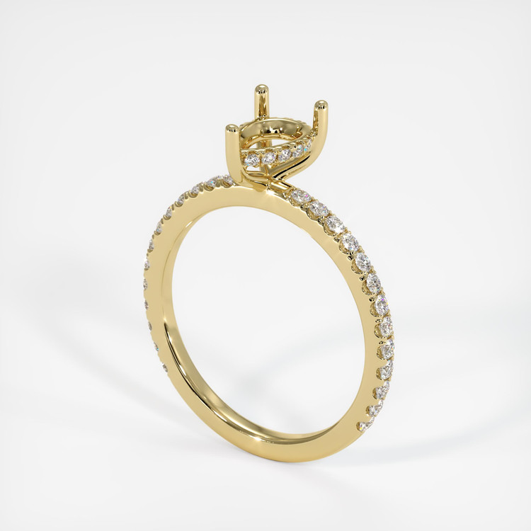 14K Yellow Gold Pave Ring Setting