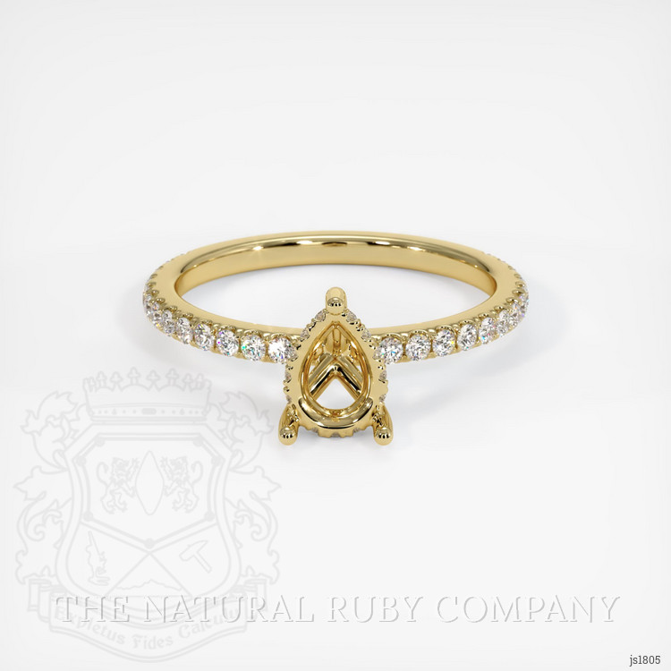 18K Yellow Gold Pave Ring Setting