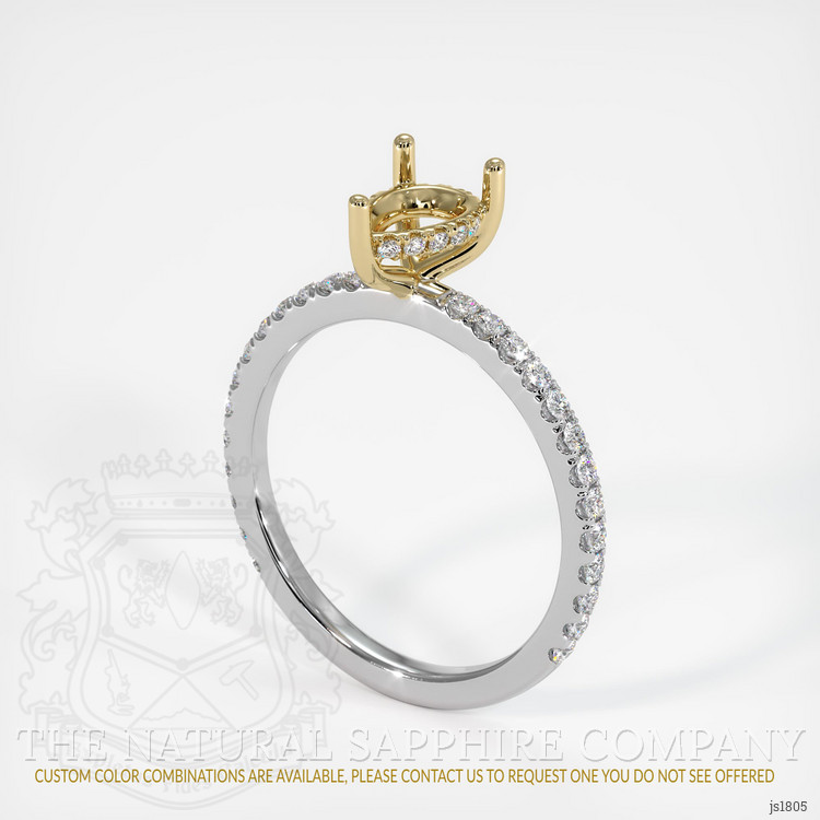 14K Yellow & White Pave Ring Setting
