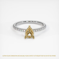 14K Yellow & White Pave Ring Setting Image