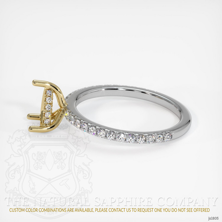 14K Yellow & White Pave Ring Setting