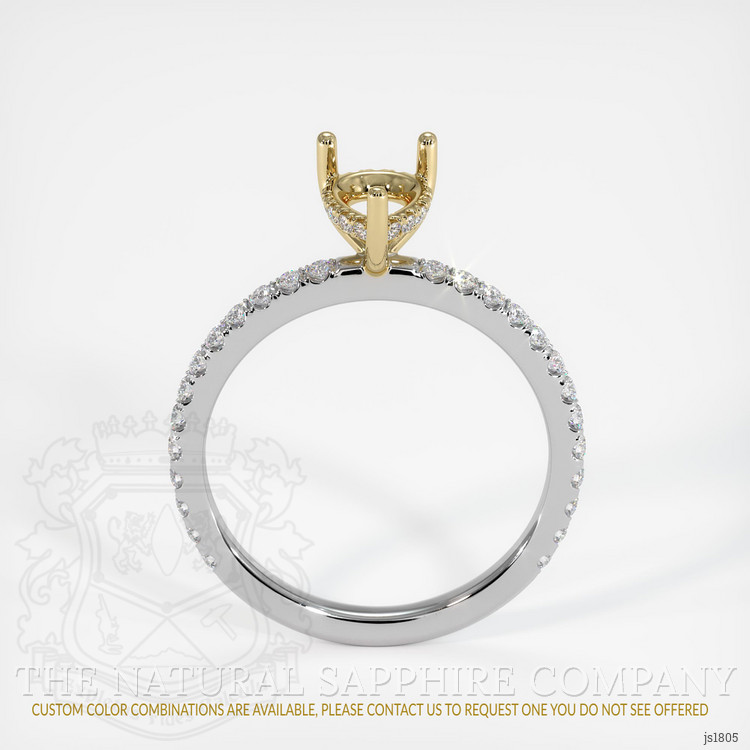 14K Yellow & White Pave Ring Setting
