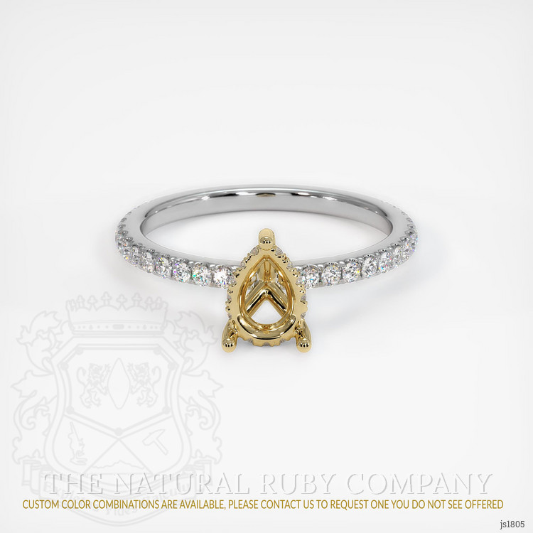 18K Yellow & White Pave Ring Setting