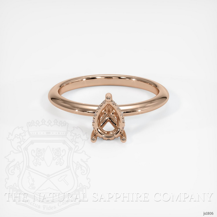 14K Rose Gold Pave Ring Setting