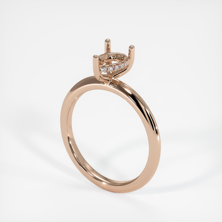 18K Rose Gold Pave Ring Setting