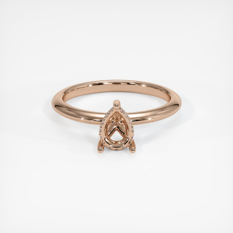 18K Rose Gold Pave Ring Setting