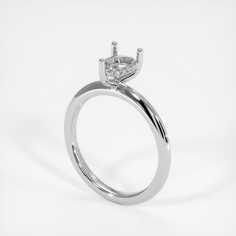 14K White Gold Pave Ring Setting