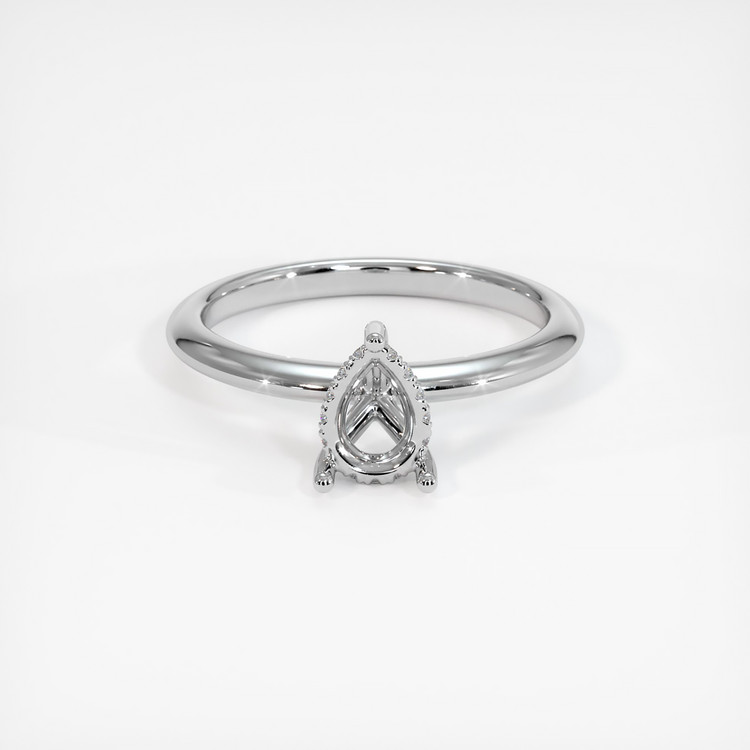 14K White Gold Pave Ring Setting