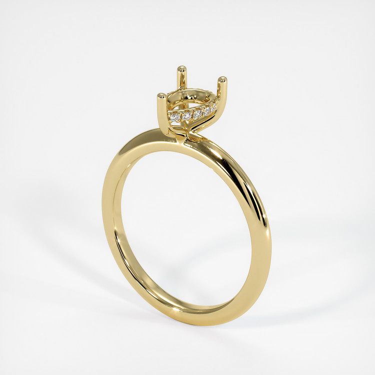 14K Yellow Gold Pave Ring Setting