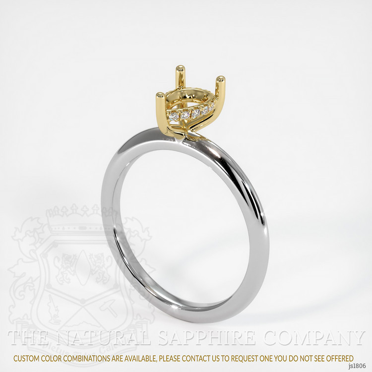 14K Yellow & White Pave Ring Setting