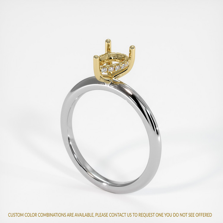 14K Yellow & White Pave Ring Setting