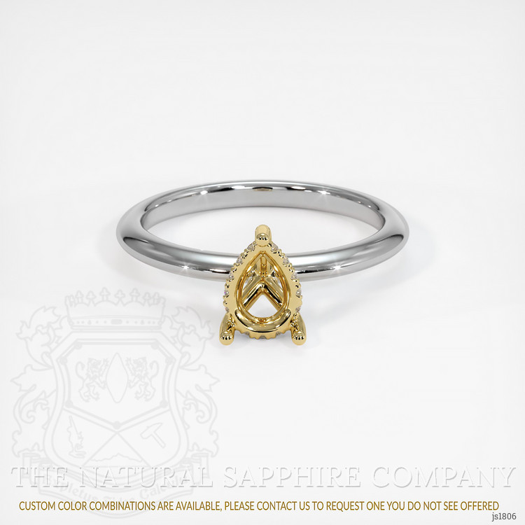 14K Yellow & White Pave Ring Setting