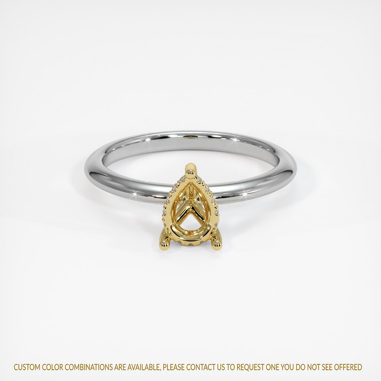 14K Yellow & White Pave Ring Setting