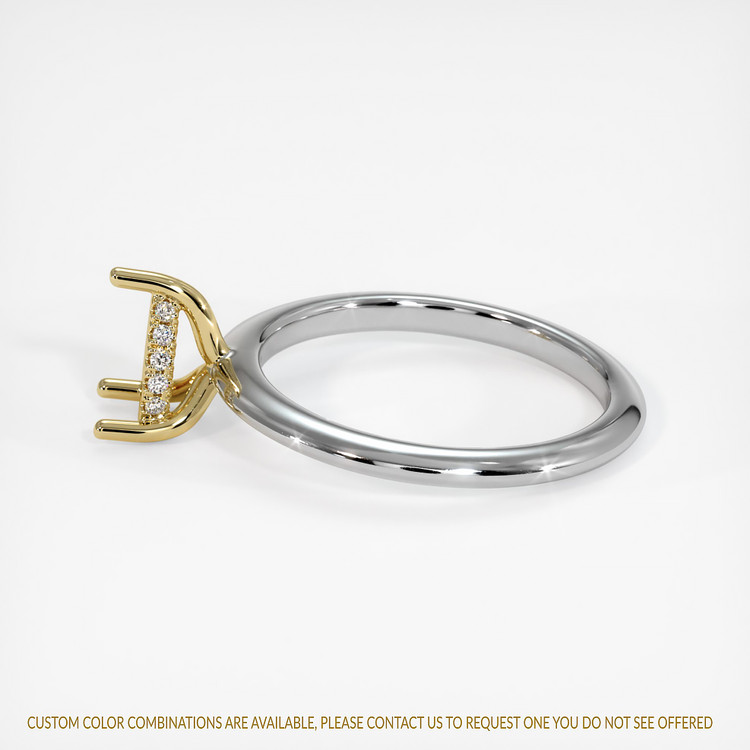 14K Yellow & White Pave Ring Setting