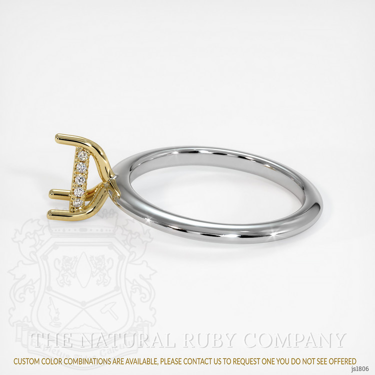 14K Yellow & White Pave Ring Setting