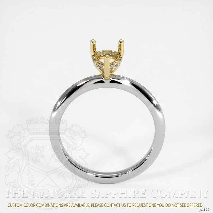 14K Yellow & White Pave Ring Setting