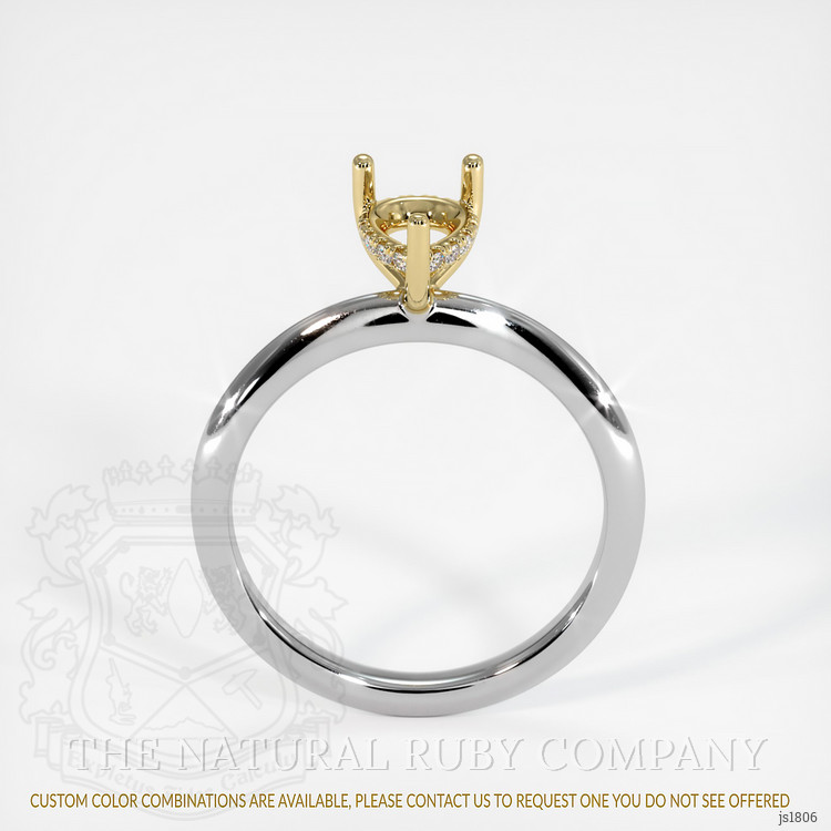 14K Yellow & White Pave Ring Setting