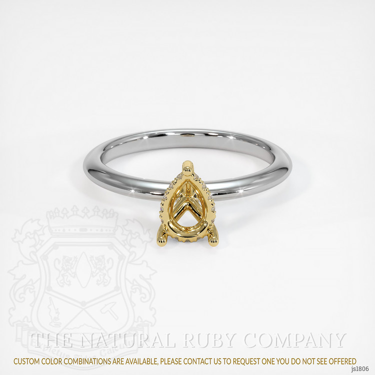 18K Yellow & White Pave Ring Setting