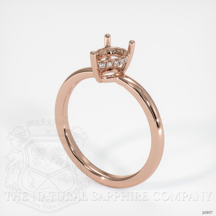 14K Rose Gold Pave Ring Setting