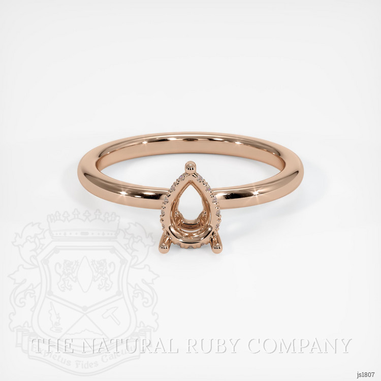 14K Rose Gold Pave Ring Setting