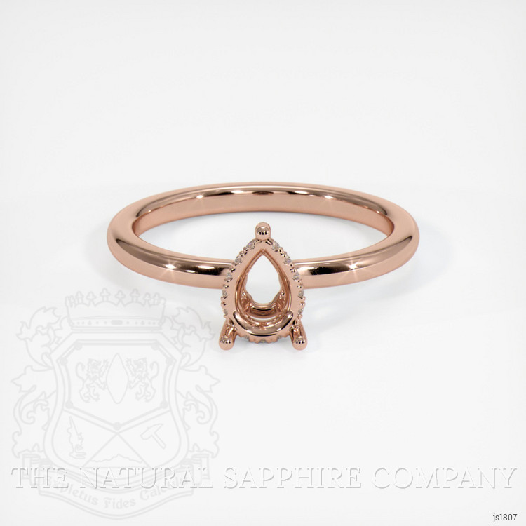 14K Rose Gold Pave Ring Setting