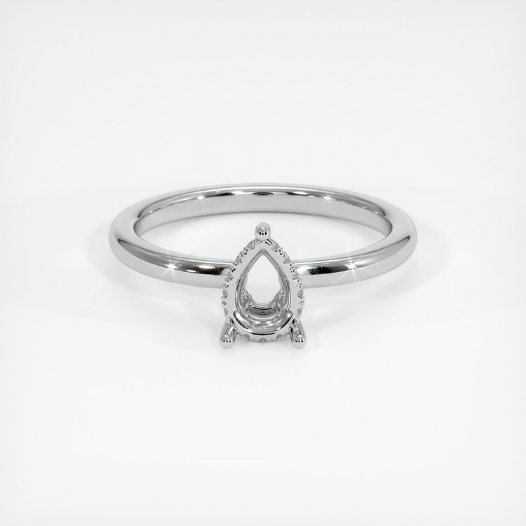 14K White Gold Pave Ring Setting