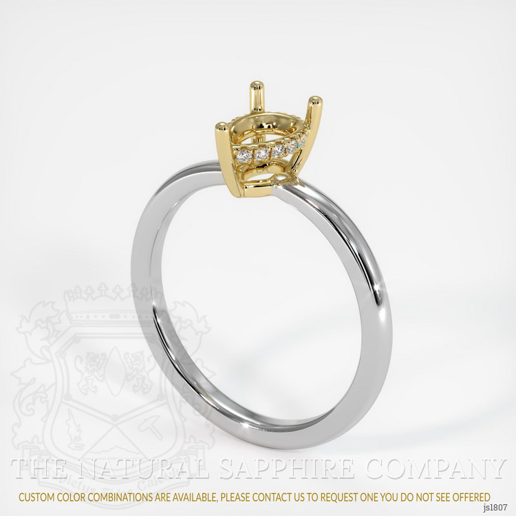14K Yellow & White Pave Ring Setting