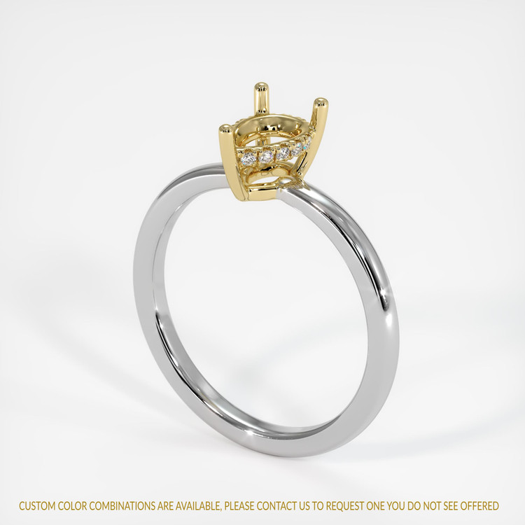 14K Yellow & White Pave Ring Setting