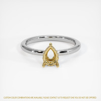 14K Yellow & White Pave Ring Setting Image