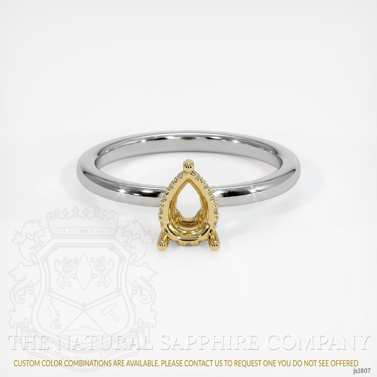 14K Yellow & White Pave Ring Setting