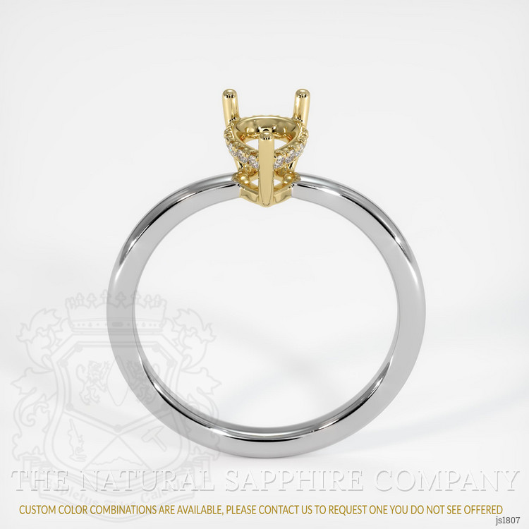 14K Yellow & White Pave Ring Setting
