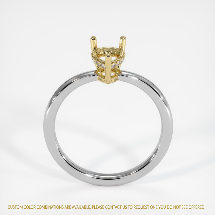 14K Yellow & White Pave Ring Setting