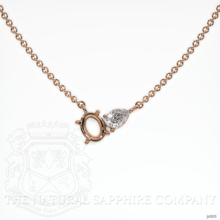 14K Rose Gold Accent Stones Necklace Setting