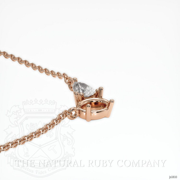 14K Rose Gold Accent Stones Necklace Setting