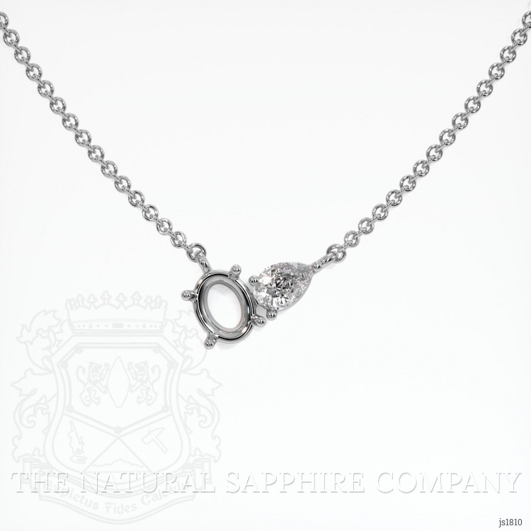 10K White Gold Accent Stones Necklace Setting