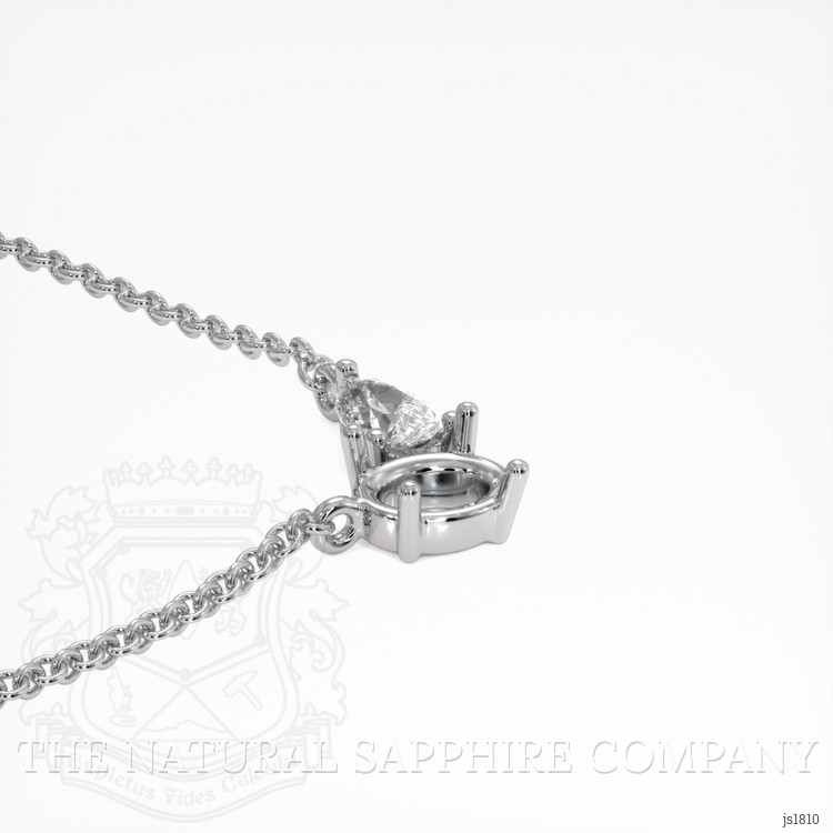 10K White Gold Accent Stones Necklace Setting