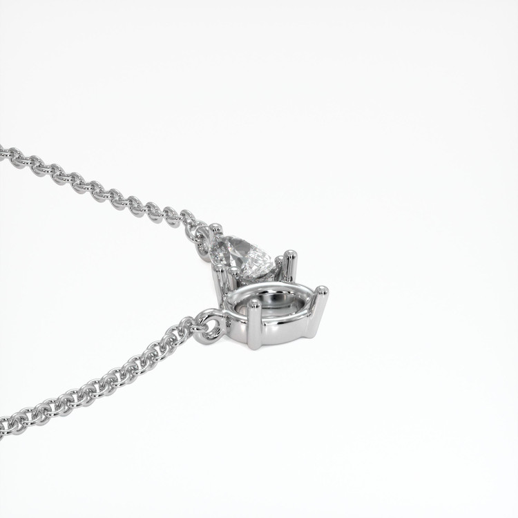 14K White Gold Accent Stones Necklace Setting