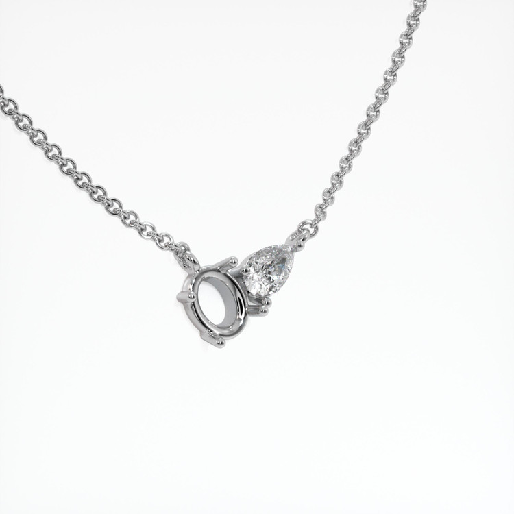 18K White Gold Accent Stones Necklace Setting
