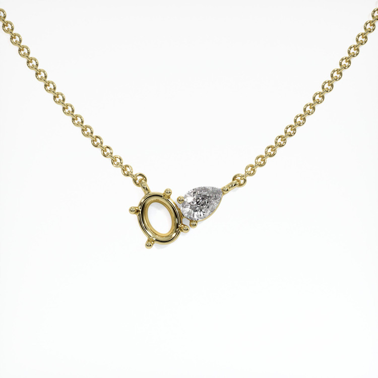 14K Yellow Gold Accent Stones Necklace Setting