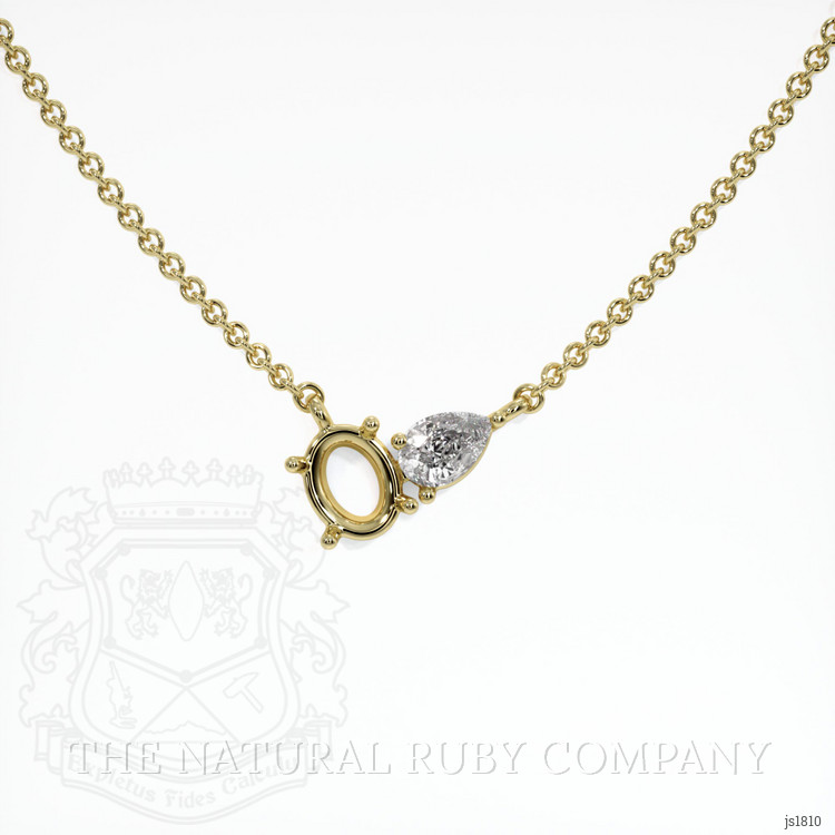 14K Yellow Gold Accent Stones Necklace Setting