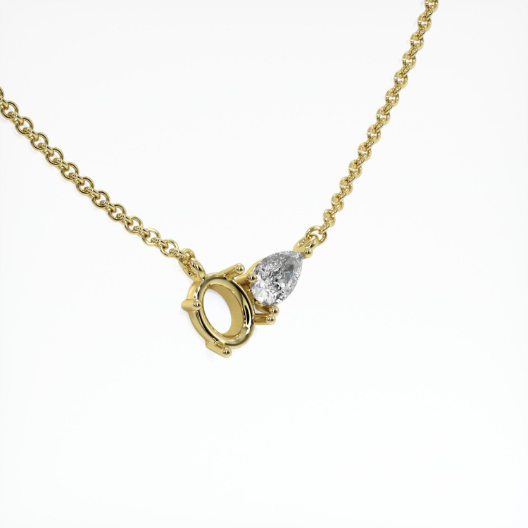 14K Yellow Gold Accent Stones Necklace Setting