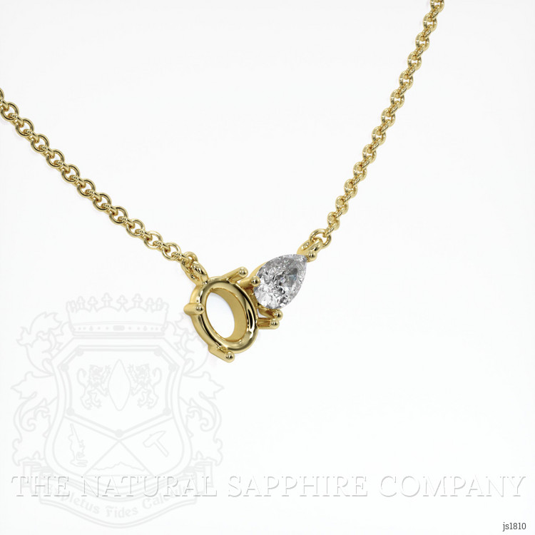 14K Yellow Gold Accent Stones Necklace Setting