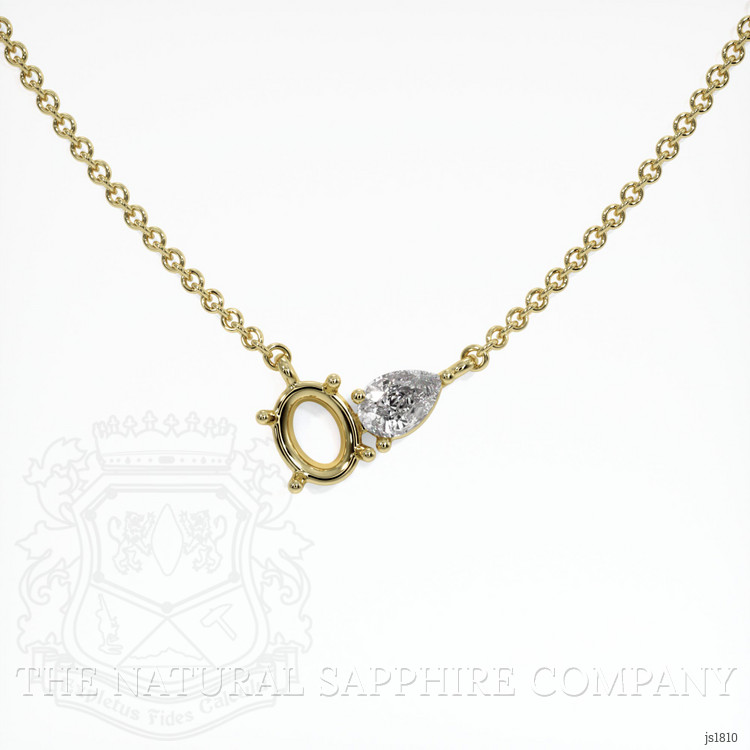 18K Yellow Gold Accent Stones Necklace Setting