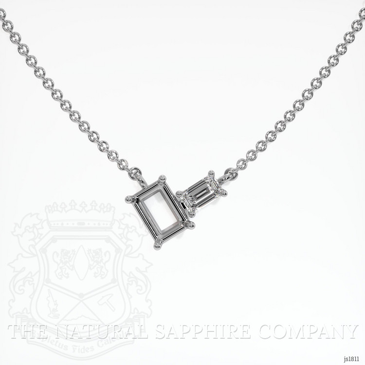 Platinum 950 Accent Stones Necklace Setting