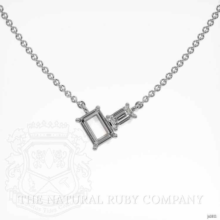 Platinum 950 Accent Stones Necklace Setting