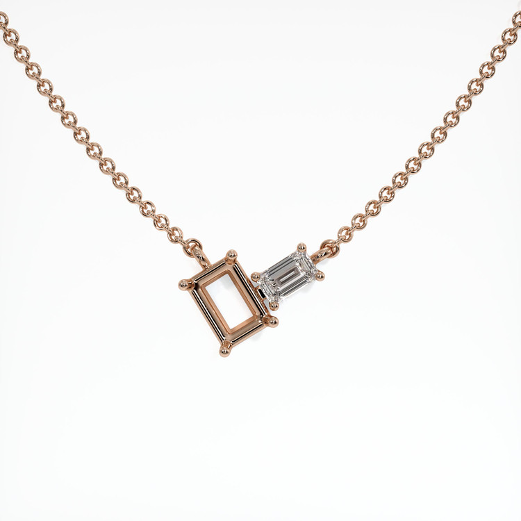 14K Rose Gold Accent Stones Necklace Setting