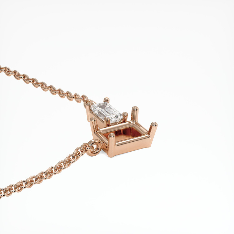 14K Rose Gold Accent Stones Necklace Setting