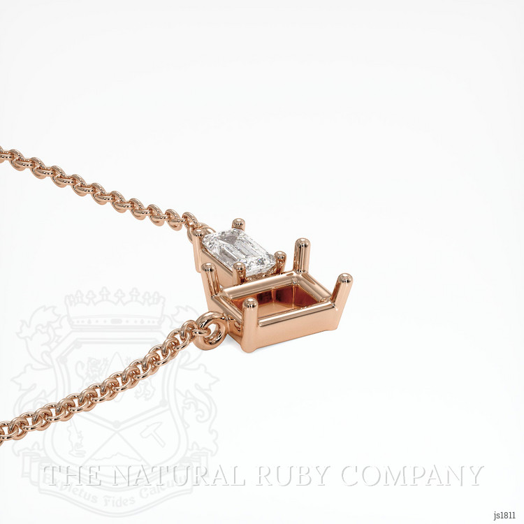 14K Rose Gold Accent Stones Necklace Setting