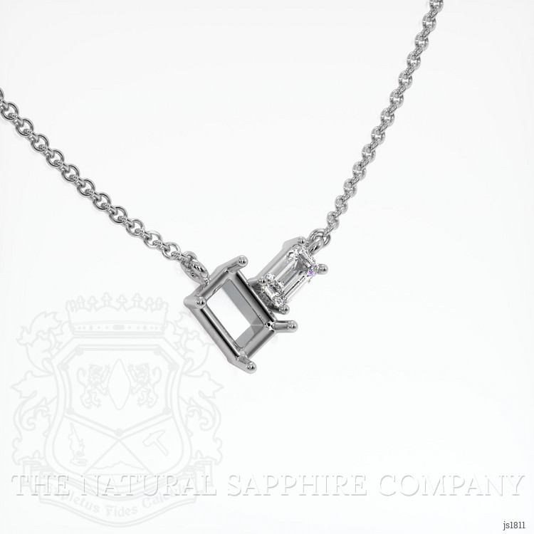 10K White Gold Accent Stones Necklace Setting