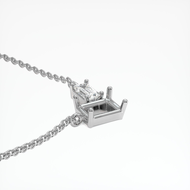 14K White Gold Accent Stones Necklace Setting